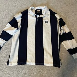 Levi's Navy and White Striped Rugby Sweatshirt